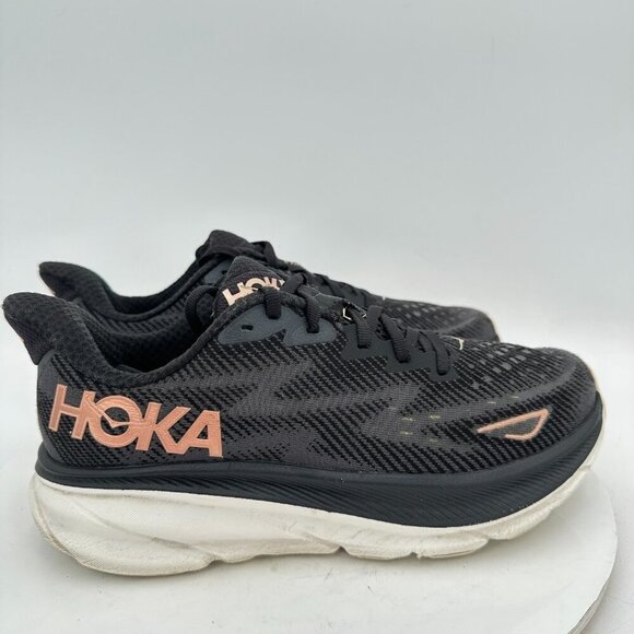 Hoka One One Clifton 9 Women Size 8.5B 1132211 BRGL Black Rose Gold Shoes - Picture 4 of 11